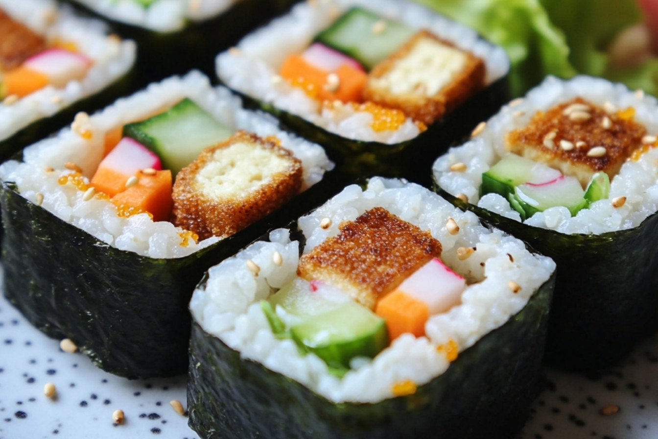 Sushis sandwichs au tofu croustillant