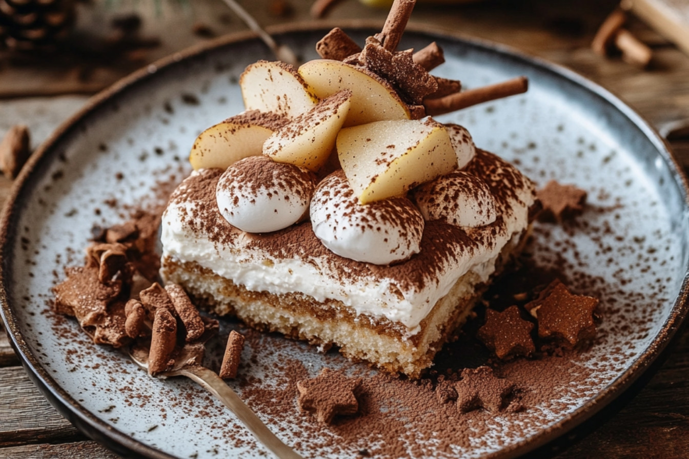 Tiramisu au pain d'épices et poires