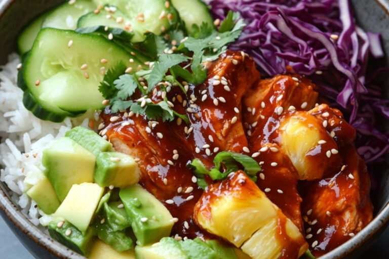 Poke bowl de poulet barbecue à l'hawaïenne