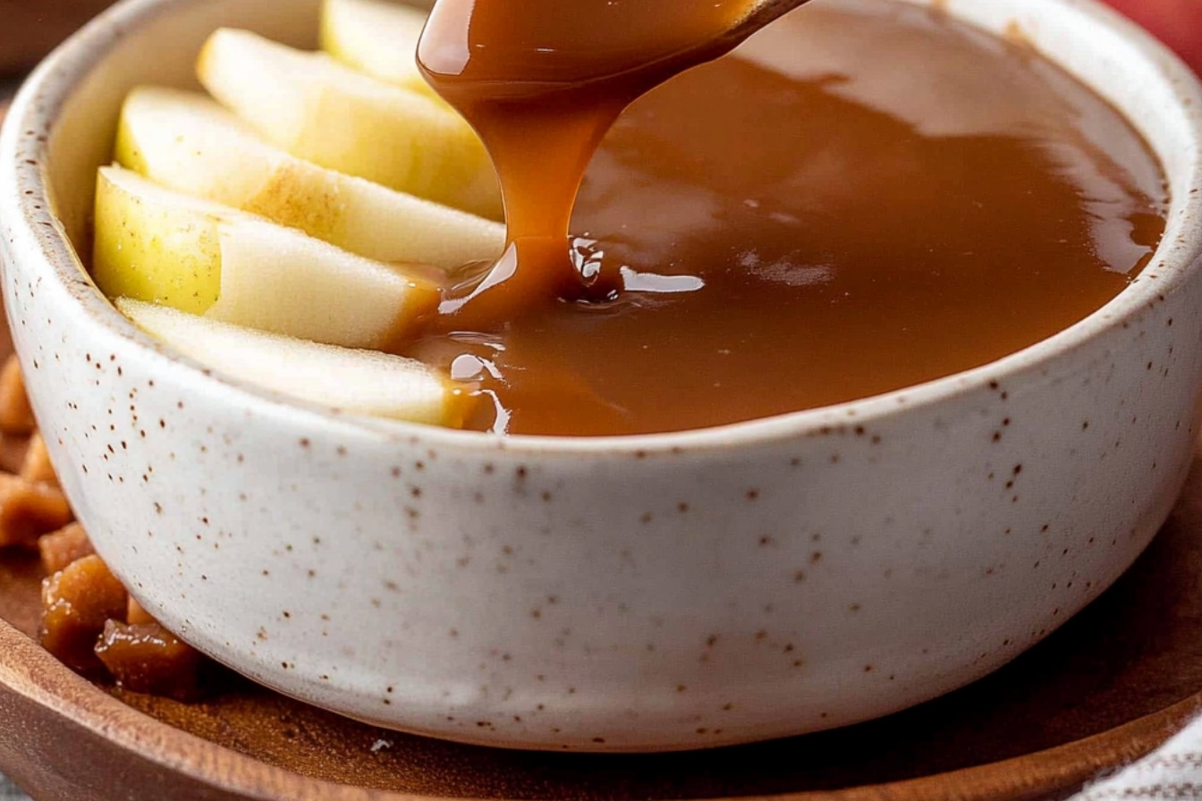 Trempette de pommes au caramel