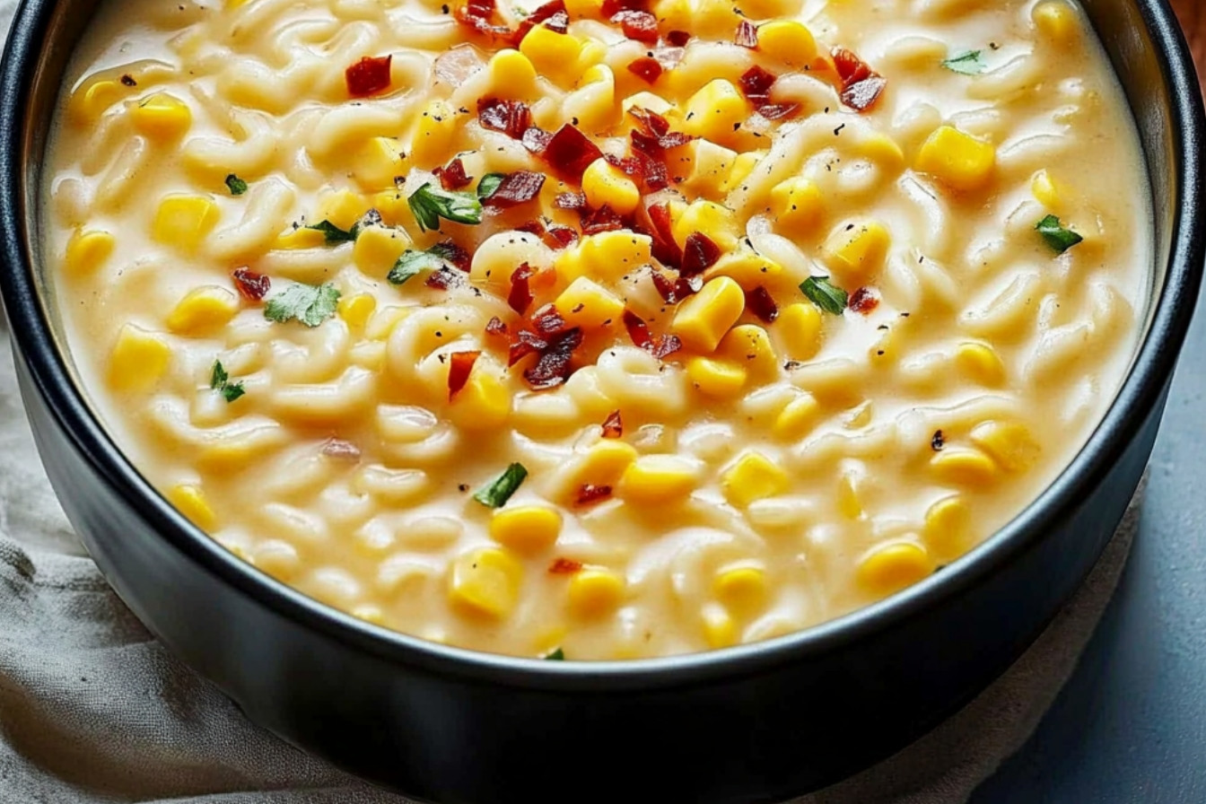 Chowder de maïs au ramen