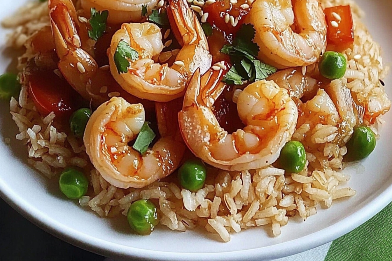 Crevettes pétillantes et riz