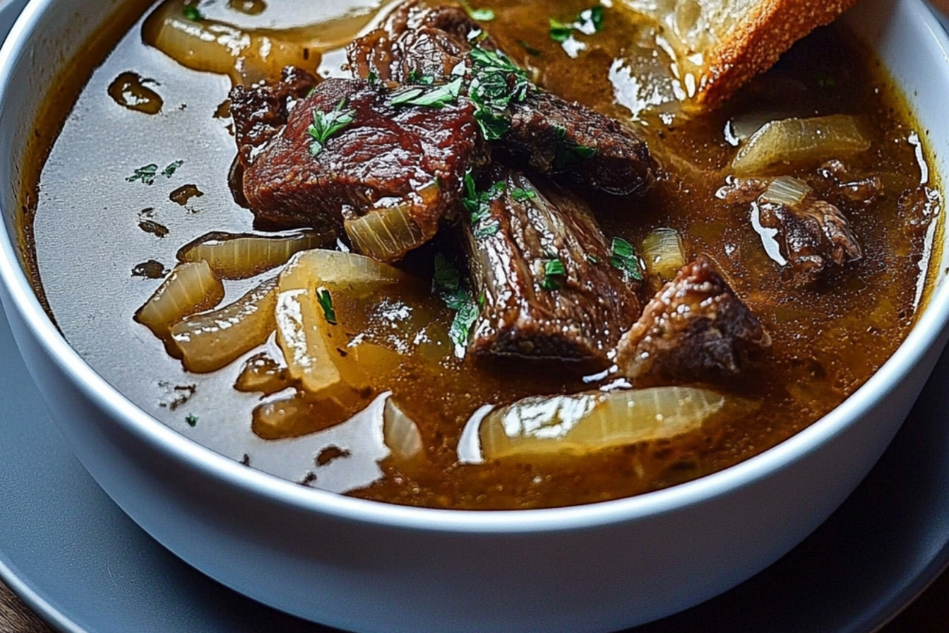 Soupe oignon et côtes de bœuf