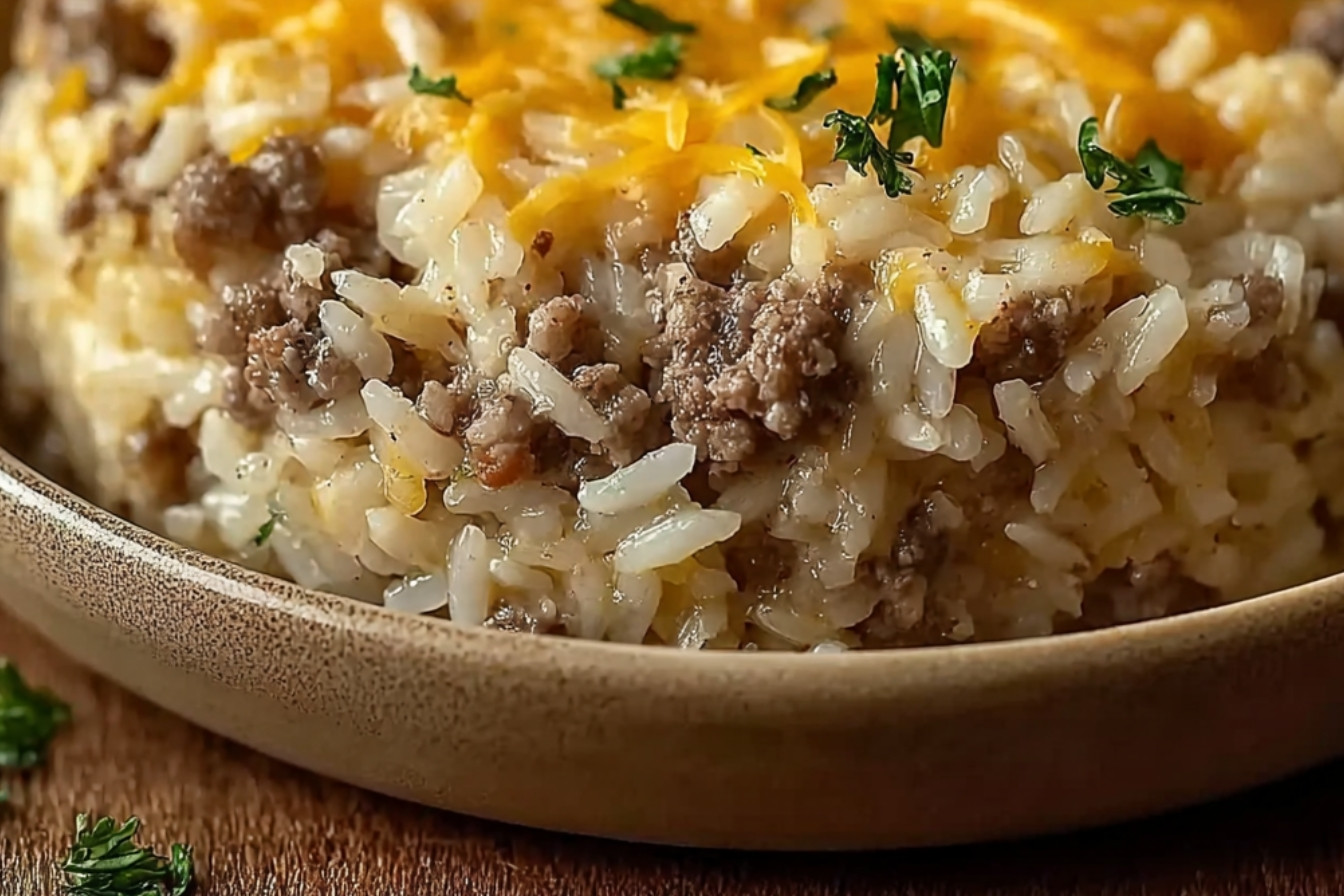 Casserole de riz au hamburger fromage