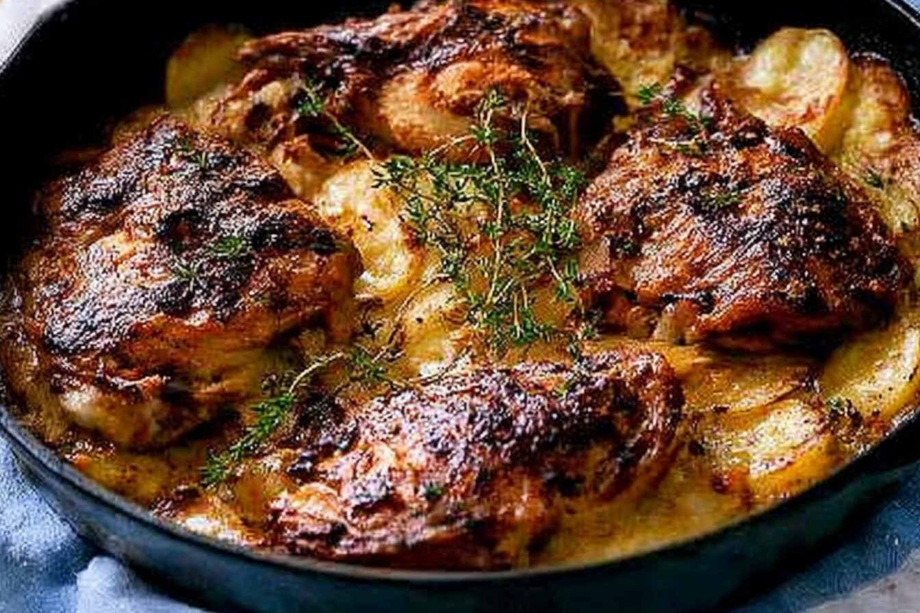 Gratin de pommes de terre au poulet