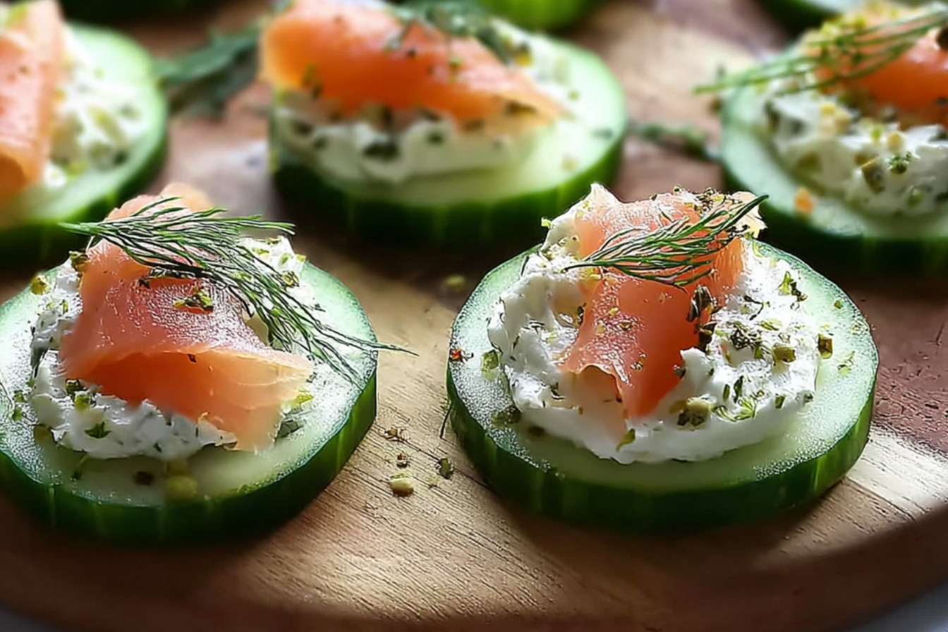 Bouchées de concombre au saumon