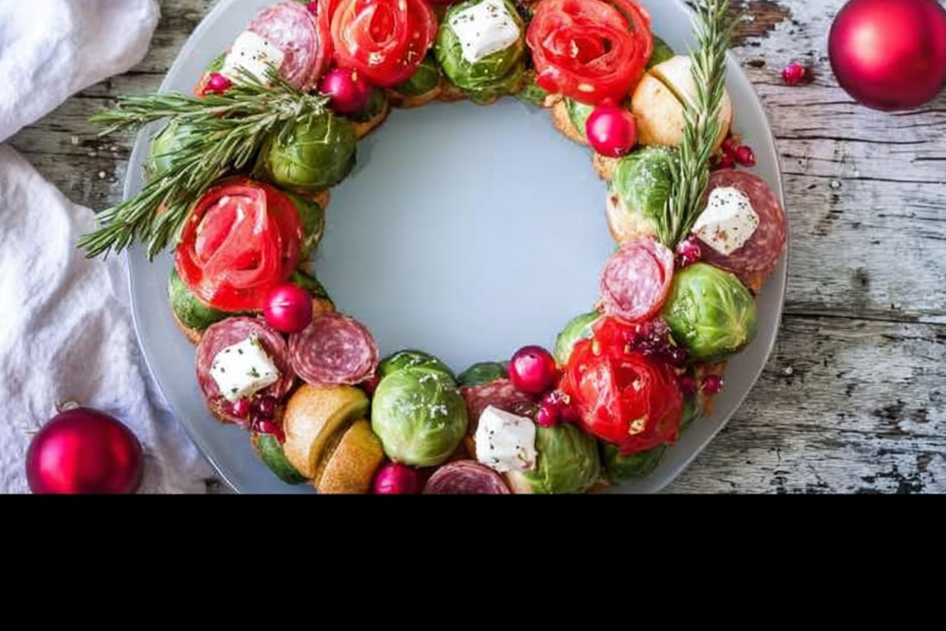 Couronne de charcuterie de Noël